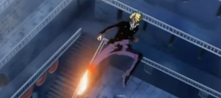 one piece sanji's diable jambe attack against Jabra from CP9