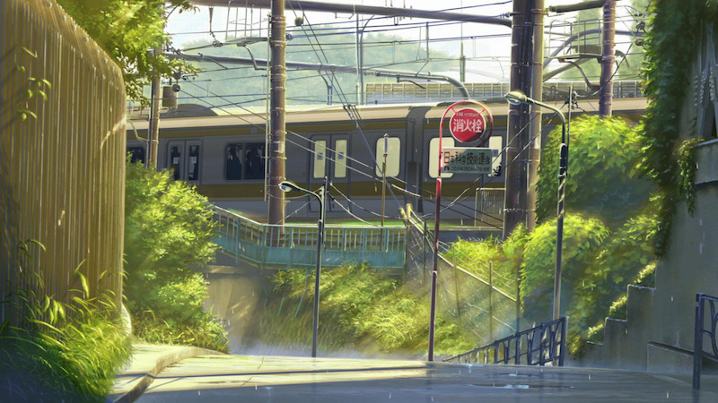 Garden of Words train station background