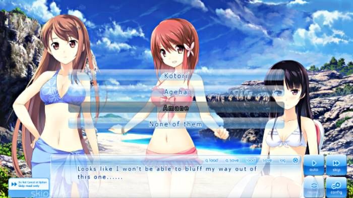 Best Dating Simulation Games, Kotori Habane wearing swimsuit, Ageha Himegi in bathing suit, Amane Mochizuki in swimwear, If My Heart Had Wings