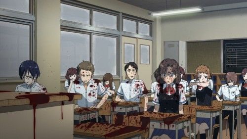 Another anime school blood scene screenshot
