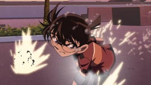 Conan Edogawa and ground sparks, Detective Conan Movie 14: The Lost Ship in the Sky