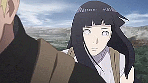 Hinata stares at Naruto before transitioning to a scene of them staring into each other's eyes