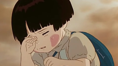 Anime Girls Crying, Setsuko sobbing, Grave of the Fireflies