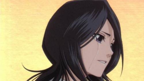 Rukia Kuchiki sad with tear streak on cheek, Bleach