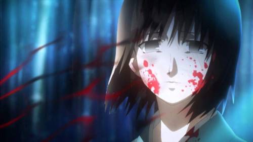 Best Anime Movies 2013, Shiki Ryougi with blood on face, Kara no Kyoukai: Mirai Fukuin