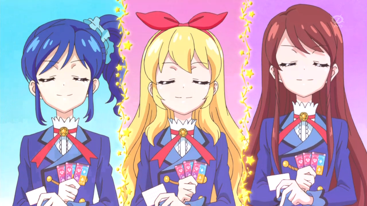 Aikatsu!: Ichigo Hoshimiya, Ran Shibuki, Aoi Kiriya