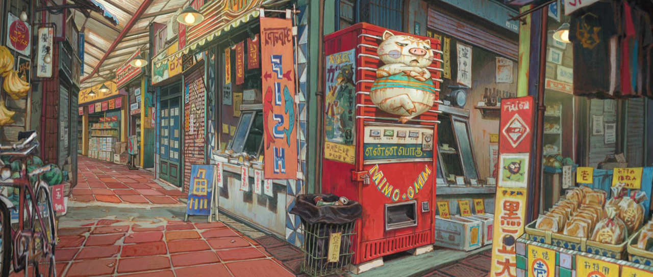 Tekkon Kinkreet alley, vending machine