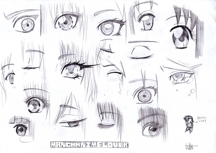 Anime eye sketches