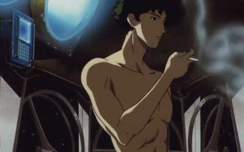 Spike Spiegel smoking, looking cool