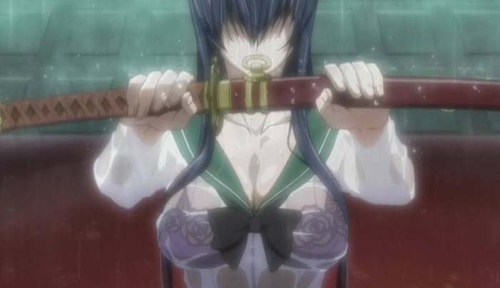 highschool of the dead busujima bra ecchi