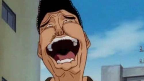 Mamoru Takamura laughing heartily, Hajime no Ippo