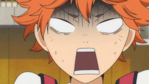 Shouyou Hinata looking terrified, Haikyuu!!