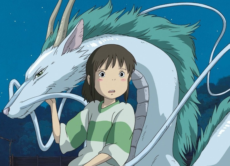 Spirited Away essential anime movie Chihiro with the dragon