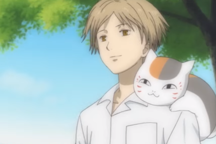 Madara sitting on Takashi Natsume's shoulder, Natsume's Book of Friends Season 5