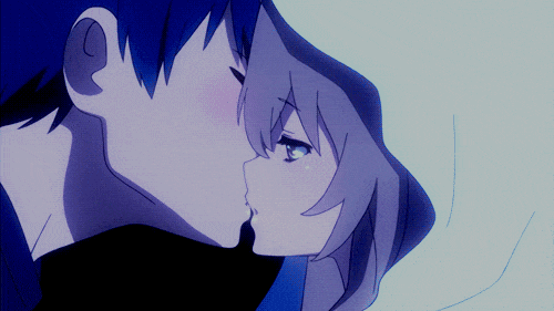 Taiga and Ryuugi kissing