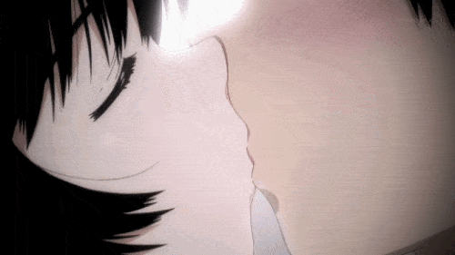 Akira Tsubaki and Mikoto Urabe kissing, Nazo no Kanojo X