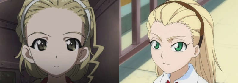 Anime Girl Hairstyles, Akebi Sasaki and Rurichiyo Kasumiouji with slicked back hairstyles, Girls und Panzer and Bleach