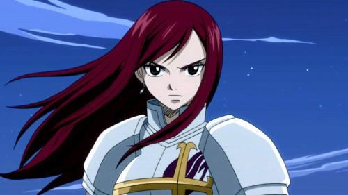 Erza Scarlet with long hairstyle, Fairy Tail