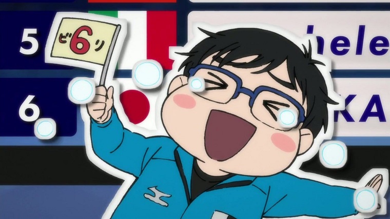 Yuri on Ice, Yuri holding up score