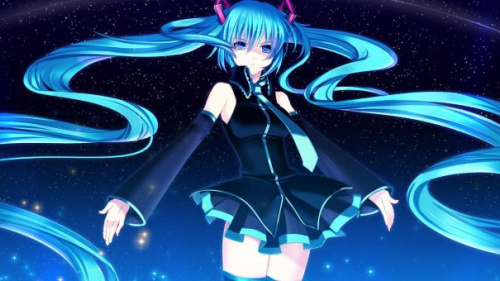 Miku Hatsune with blue twintails, Hatsune Miku: Hiyashite Narasou Okashi no Ii Oto