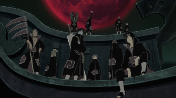 The Akatsuki standing in formation, Naruto