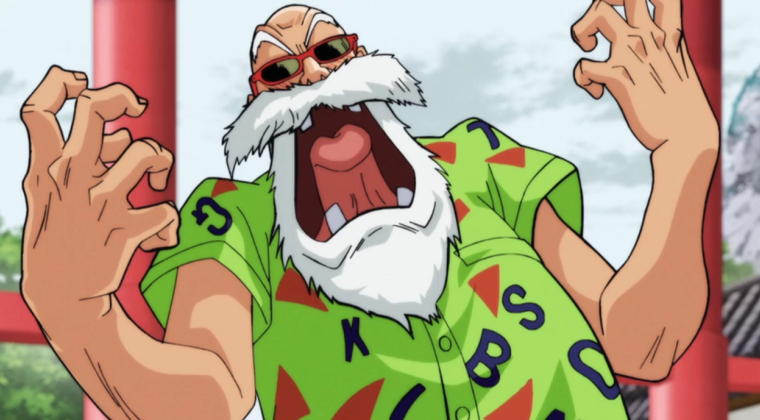 Master Roshi can't contain himself, Master Roshi, Dragon Ball Super