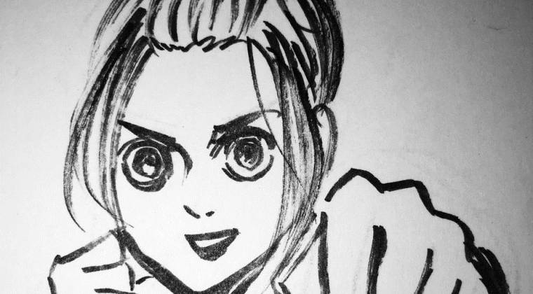 An early sketch of Gabi, Gabi, Attack on Titan