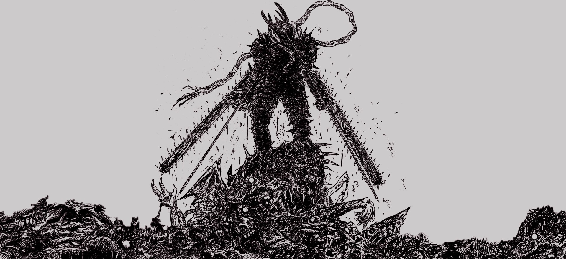 денджи бензопила манга. человек бензопила чб.